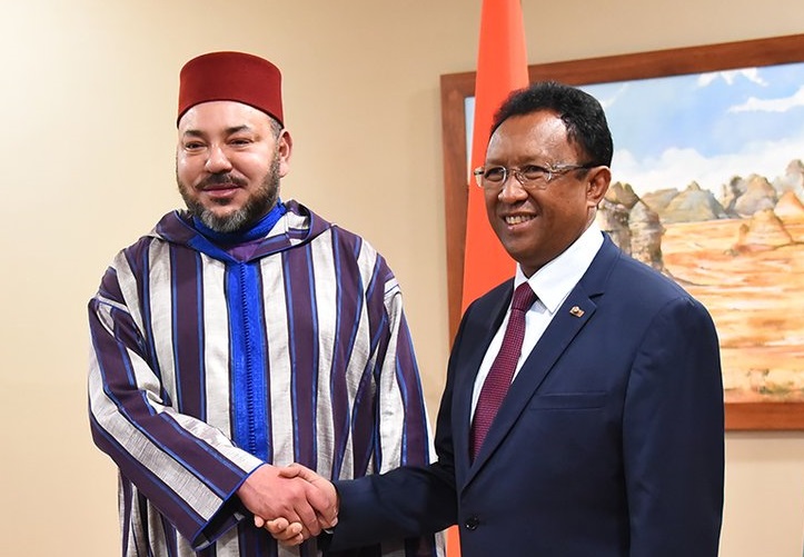 Mohammed VI avec le président malgache. D. R.